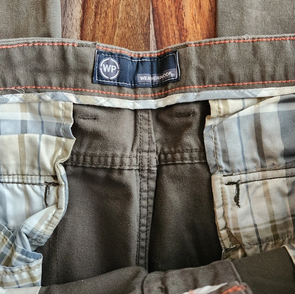 Mens Weatherproof Pants 36 x 32 Cargo 5 Pockets Plaid Lined Stylish Comfortable